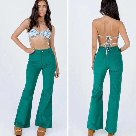 NEW  Princess Polly NADIA PANTS GREEN - Picture 4 of 13